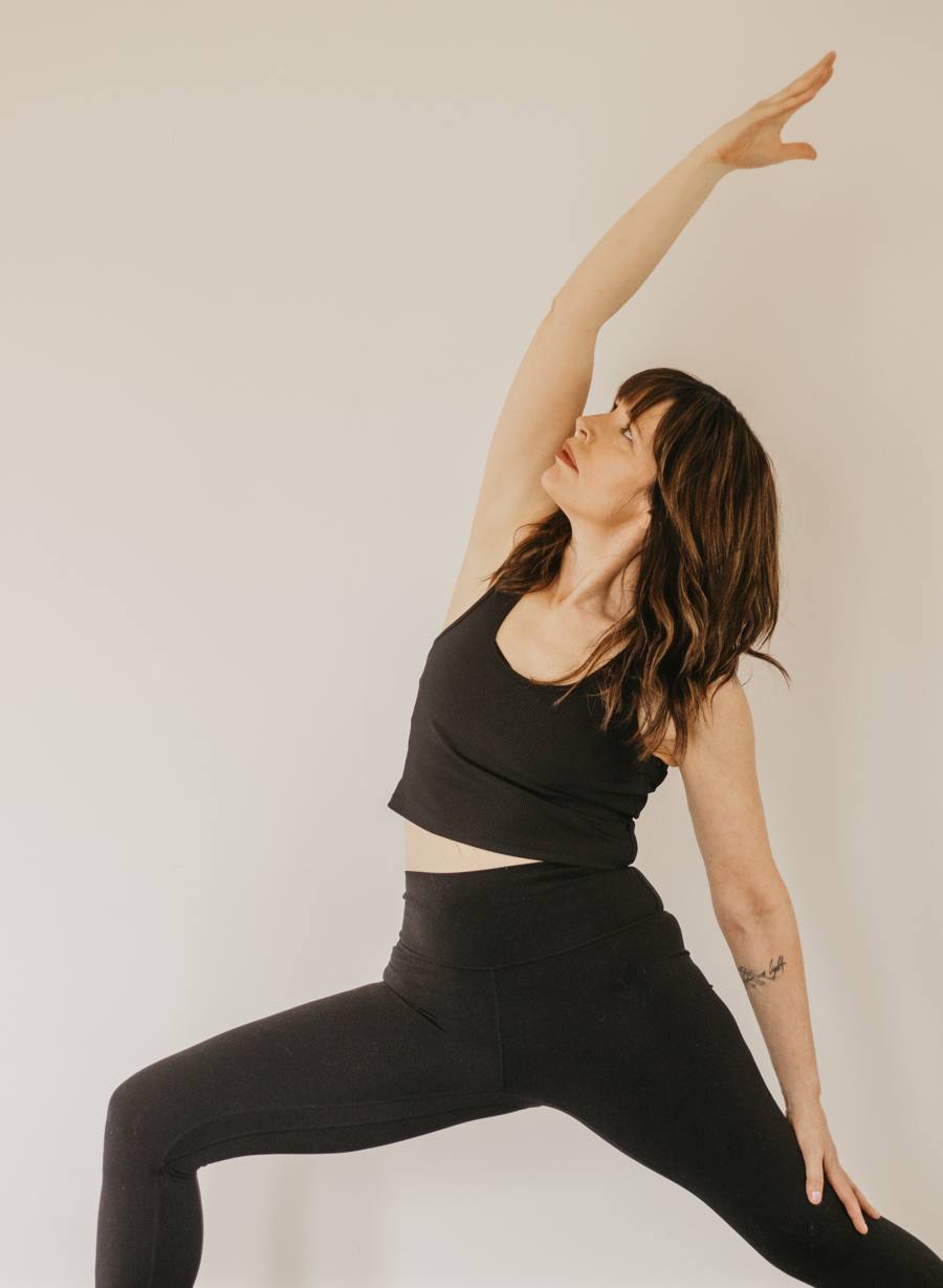 A side stretch with one arm reaching overhead